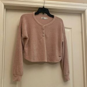 Hollister pink fuzzy sweater like new